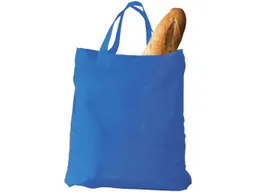 Baumwoll-Tragetaschen, blau 38x42 cm mit zwei kurzen Henkeln – Produktbild 1 von 1