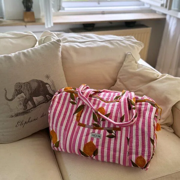 KIKOONI KIKOONI handgefertigte große Baumwolltasche "K. Shopper", Cheeky lemon, – Produktbild 3 von 4