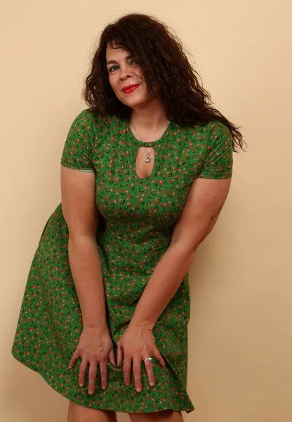 Die rote Zora Die rote Zora Keyhole Kleid Cherry Pop, Grün, – Produktbild 4 von 4