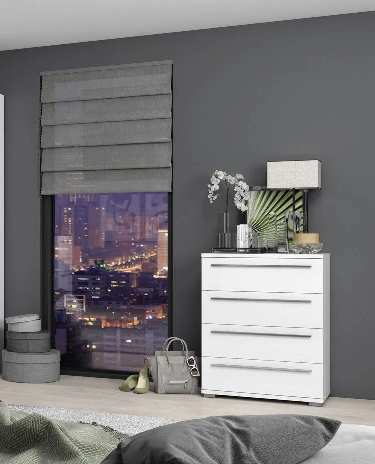 OTTO home Schubkastenkommode Piano, mit 4 oder 5 Schubladen, FSC-zertifizierter Holzwerkstoff, UV lackiert hochglänzend,Soft-Close Funktion, in 2 Breiten und 2 Höhen, Weiß, – Produktbild 2 von 5