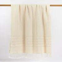 By Native By Native Wolldecke Baray aus 100% Bio-Baumwolle, natur, handgewebt – Produktbild 1 von 1