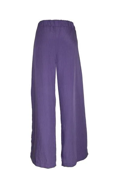 Golden Circle Clothing Golden Circle Clothing Gestreifte weite Hose mit Gummibund aus Lyocell, Lila, – Produktbild 3 von 4