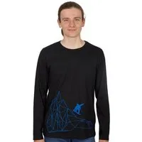HANDGEDRUCKT HANDGEDRUCKT "Origamipiste" Männer Longsleeve, Black, – Produktbild 1 von 2