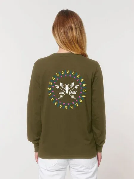 Zeachild Zeachild Tribal Longsleeve Unisex Biobaumwolle, Olive, – Produktbild 2 von 4