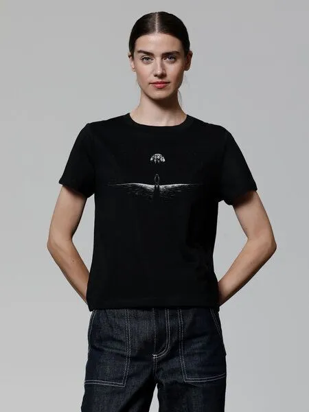 watapparel watapparel T-Shirt Frauen Lost in space, Black, – Produktbild 2 von 3