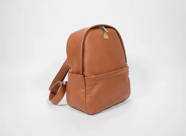Ritagli di G Ritagli di G Damen Leder Rucksack ALINA - 100% Made in Italy, Hellbraun, – Produktbild 2 von 3