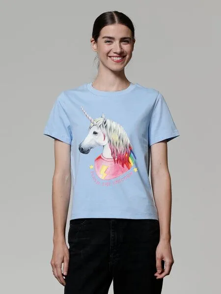 watapparel watapparel T-Shirt Frauen Flash, the unicorn, Blue soul, – Produktbild 2 von 4