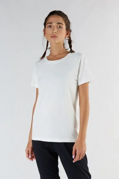 True North True North Damen Kurzarmshirt aus Bio-Baumwolle & Tencel Modal T1100, Weiß, – Produktbild 1 von 2