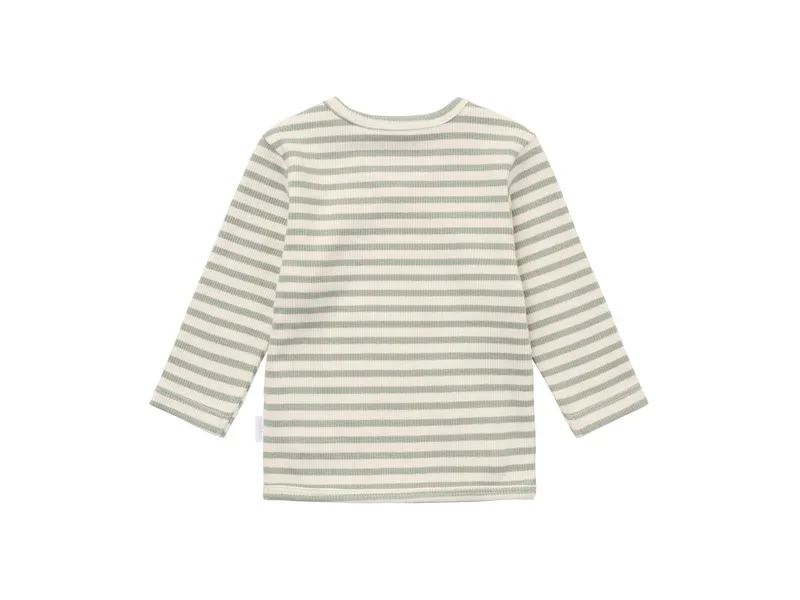 Noppies Wickelshirt Langarm Bio-Baumwolle (kbA) iceberg green geringelt rip Gr. 74, Grün, – Produktbild 2 von 2