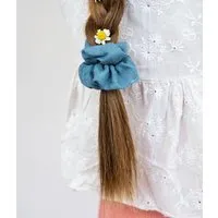 obumi obumi Haargummi - Scrunchie aus Leinen in vielen Farben, Grey blue, – Produktbild 1 von 1
