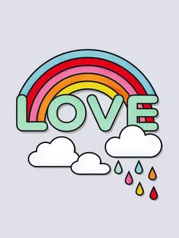 Photocircle Photocircle Poster / Leinwandbild - Rainbow Love Typography – Produktbild 1 von 1