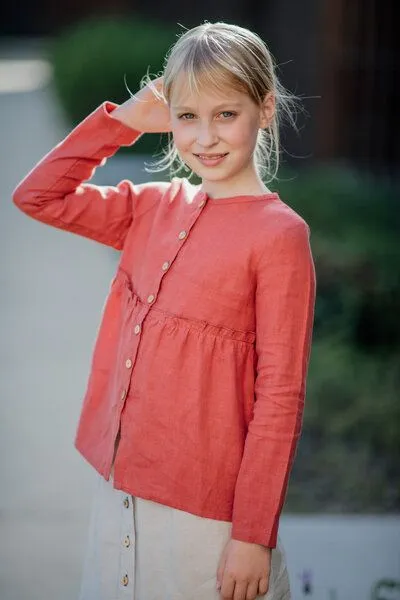 PETER JO PETER JO Shirt Violet aus Leinen, Terracotta, – Produktbild 2 von 4