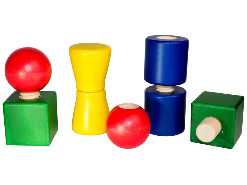 Nic natürlich spielen Nic natürlich spielen Schrauben und Muttern für Kinder, Holz 8-teilig, 4,5 x 9 cm, Mehrfarbig, – Produktbild 1 von 1