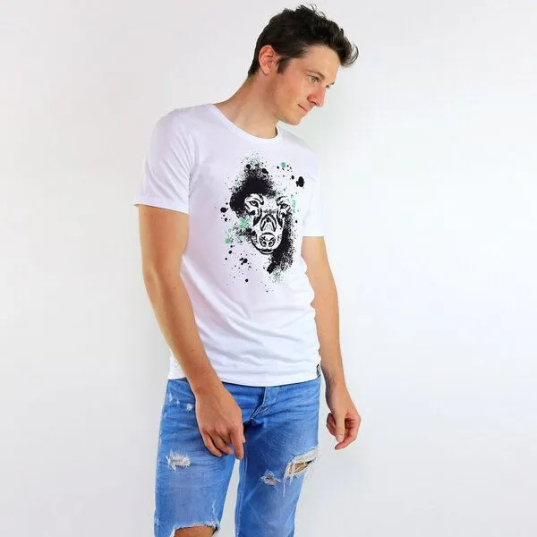 Gary Mash GARY MASH Shirt The Wolf aus Biobaumwolle Weiß, Weiß, – Produktbild 2 von 4