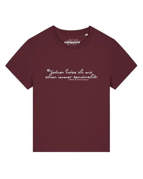 watapparel watapparel T-Shirt Frauen Socken habe ich mir schon immer gewünscht, Burgundy, – Produktbild 1 von 2
