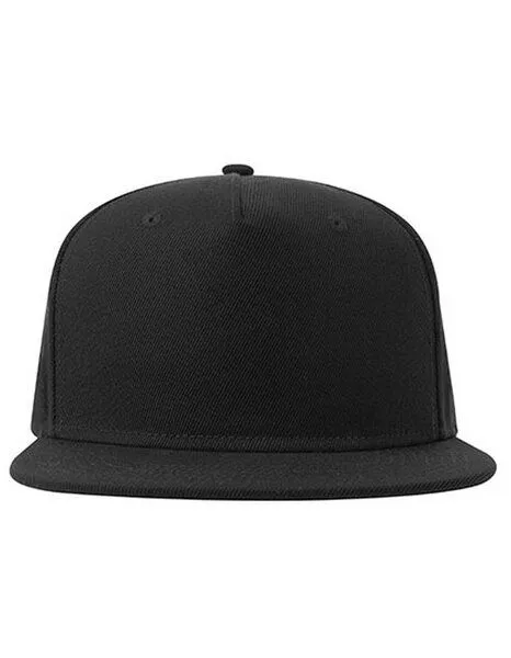 Atlantis Headwear Atlantis Headwear recycelte Flat-Cap mit Kunststoffverschluss, Schwarz, – Produktbild 1 von 3