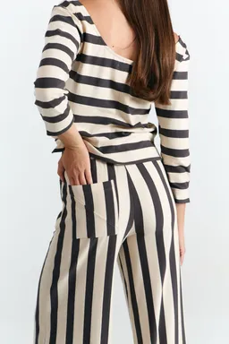 SUITE13LAB SUITE13LAB Damen vegan Hose Palau Black Stripes – Produktbild 1 von 1