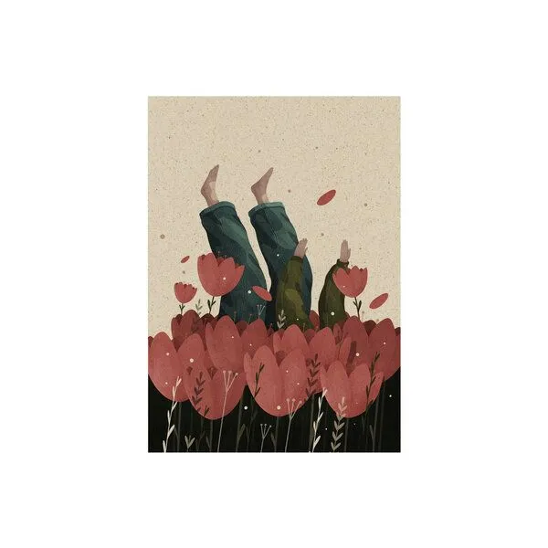 matabooks® matabooks® A6 Postkarte mit Austronaut aus nachhaltigem Graspapier – Spacewalker, Bed of roses, – Produktbild 1 von 1