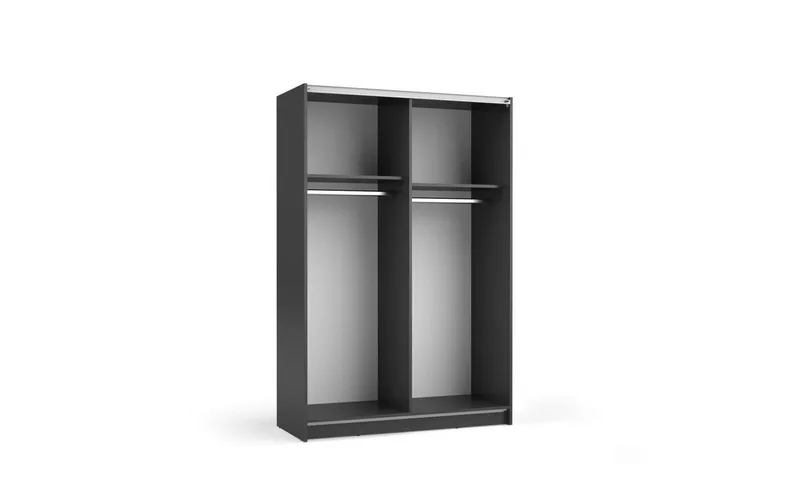 Home affaire Kleiderschrank Hildreth, Wäscheschrank, Schwebetüren, Versand nur 4,95! mit Spiegel, FSC®-zertifizierter Holzwerkstoff, Schwarz, – Produktbild 3 von 5
