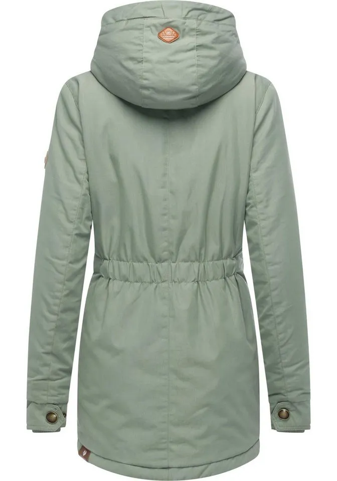 ragwear ragwear Winterjacke Monadena Parka YOUMODO Warmer Kurzmantel mit Kapuze, Grau|grün, – Produktbild 4 von 5