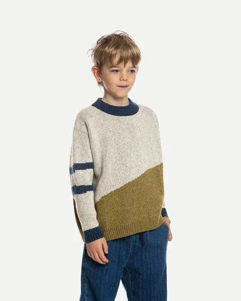 MATONA Matona Pullover | Easy Sweater | aus Wolle und Baumwolle | GOTS-zertifiziert, Pear multi, – Produktbild 1 von 4