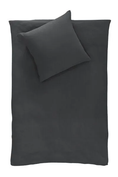 jilda-tex jilda-tex Musselin-Bettwäsche Medina 100% Bio-Baumwolle Made in Green in naturfarben, Dunkelgrau, – Produktbild 2 von 3