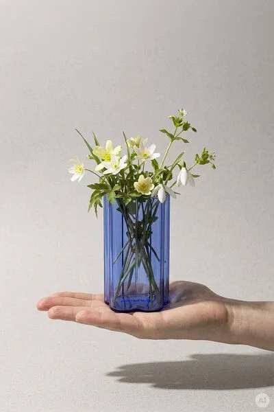 Tranquillo Tranquillo Vase RAIINBOW klein – Borosilikatglas, Blau, – Produktbild 2 von 3