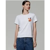 watapparel watapparel T-Shirt Frauen Cute Fox, Cool heather grey, – Produktbild 1 von 1
