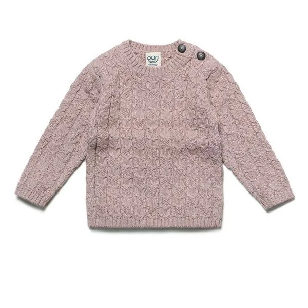 Puri Organic Puri Organic Baby Kleinkinder Pullover Strukturstrick Baumwolle (Bio) Schurwolle, Peanut, – Produktbild 1 von 1
