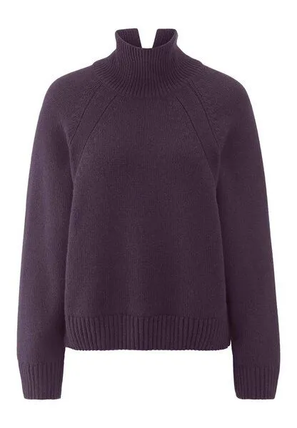 hessnatur hessnatur Strick Pullover Relaxed aus Bio-Merinowolle mit Bio-Baumwolle, Dunkle traube, – Produktbild 3 von 4