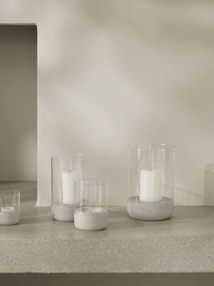 blomus Windlicht -CALMA- Glas Kerzenhalter, Stimmungslicht: modernes Deko-Design (1 St. ), Exklusive Betonoptik, Handgefertigt, Verschiedene Größen & Farben, Grau, – Produktbild 3 von 8