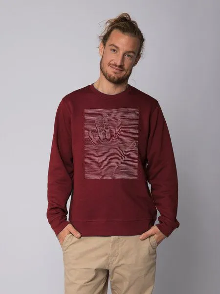 watapparel watapparel Sweatshirt Unisex 3Dillusion, Burgundy, – Produktbild 2 von 3