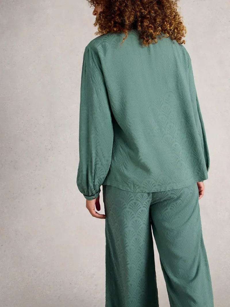 White Stuff White Stuff Pyjamatop Celia, Dunkelgrün, – Produktbild 4 von 4