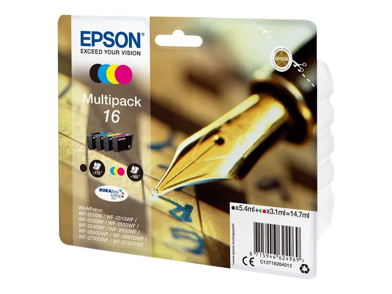 Epson Epson Tintenpatronen T1626/ 16 schwarz, cyan, magenta, gelb, 4er-Set – Produktbild 3 von 4