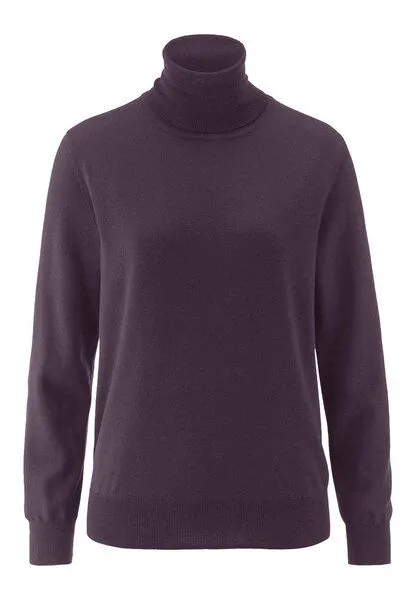 hessnatur hessnatur Rollkragenpullover Relaxed aus reiner Bio-Merinowolle, Dunkle traube, – Produktbild 3 von 4