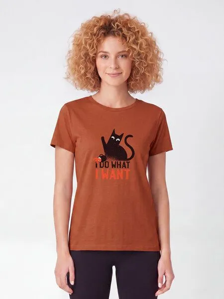 watapparel watapparel T-Shirt Frauen Cat, Heritage brown, – Produktbild 2 von 2