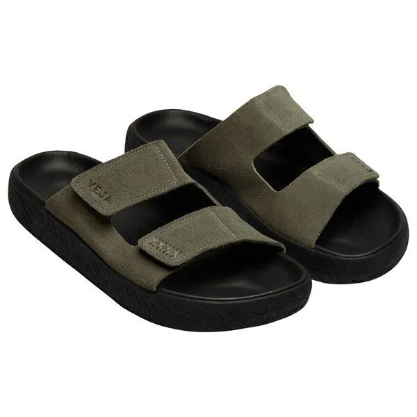 Veja Veja Herren-Sandalen Etna Suede Soft Kaki Black – Produktbild 1 von 7