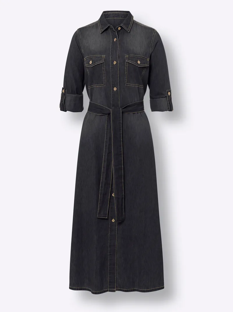 heine Hemdblusenkleid, Black-denim, – Produktbild 2 von 2