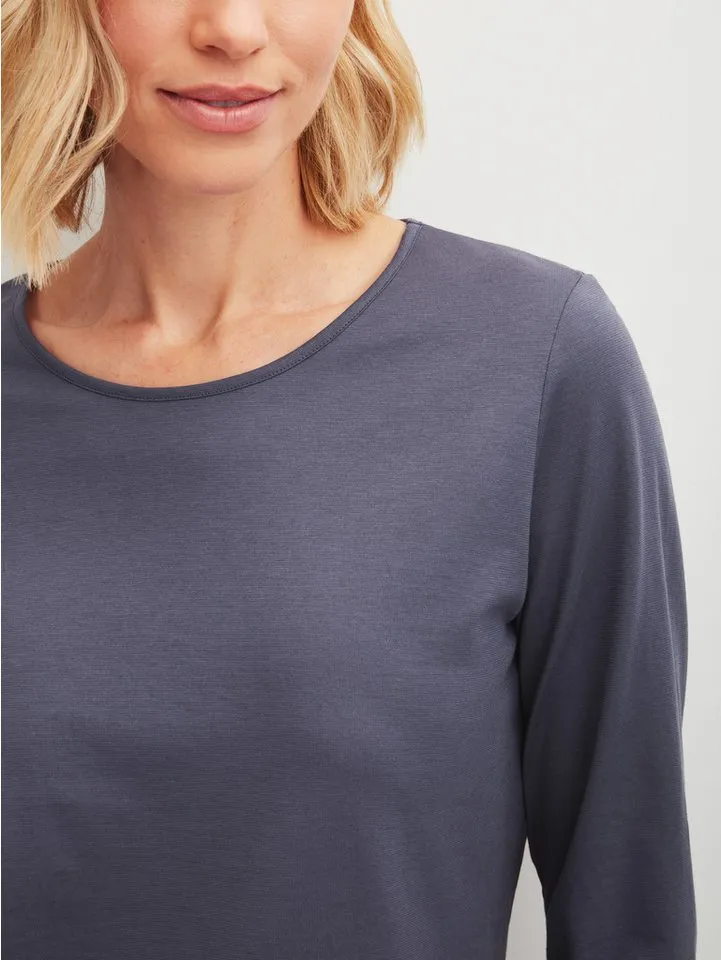 CALIDA CALIDA Langarmshirt Favourites Arts Damen (1-tlg) weiche Baumwolle, glatt und angenehm komfortabel, Blau, – Produktbild 5 von 5