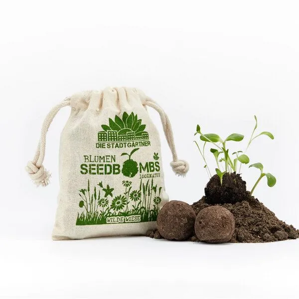 Die Stadtgärtner Die Stadtgärtner Seedbombs Wilde Wiese I 8 Handgemachte Samenbomben über 40 Blumensamen – Produktbild 2 von 2
