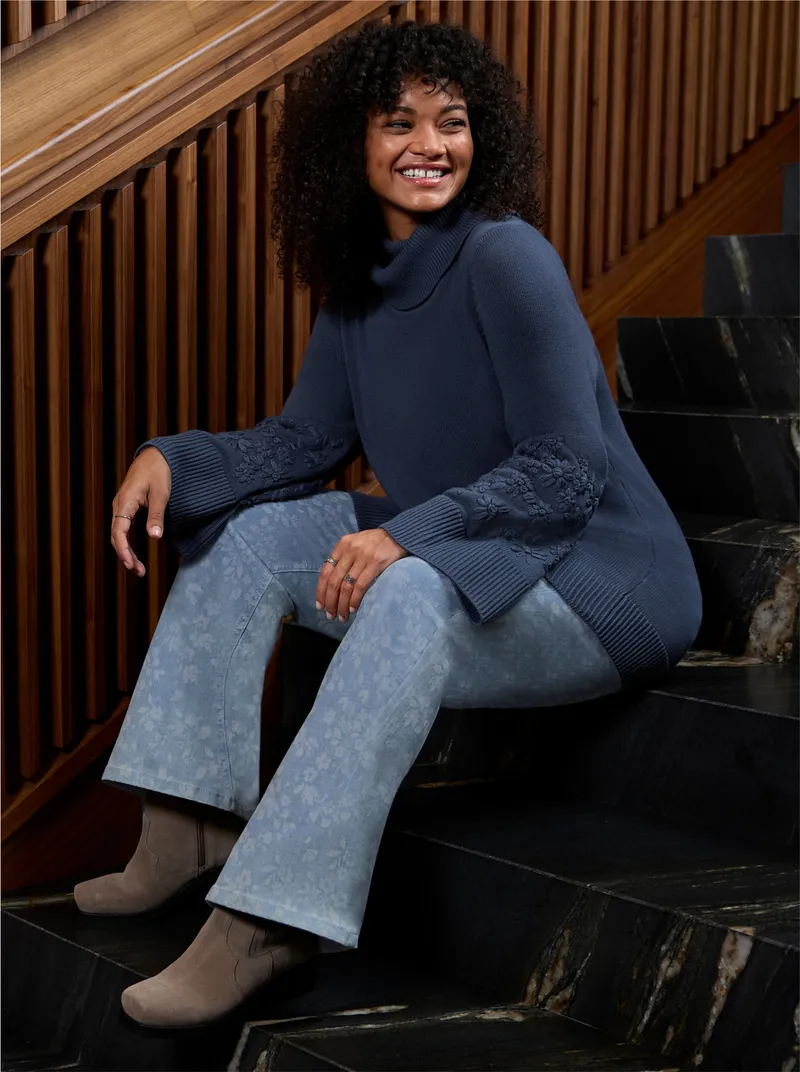 sheego Rollkragenpullover rauchblau, Rauchblau, – Produktbild 3 von 3