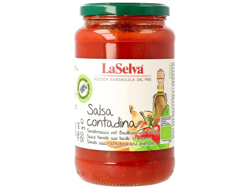 LaSelva LaSelva Bio-Tomatensauce mit Basilikum und Gemüse, 520 g – Produktbild 1 von 1