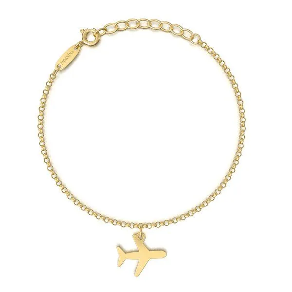 MOANINA MOANINA Armband Flugzeug - 925 Silber/18k Gold Vermeil, Gold, – Produktbild 1 von 4