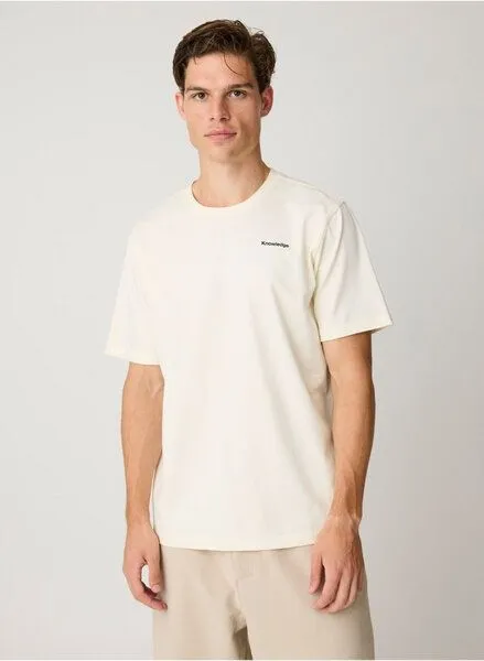 KnowledgeCotton Apparel KnowledgeCotton Apparel T-Shirt mit Rückenprint aus Bio-Baumwolle, Weiß-egret, – Produktbild 2 von 4