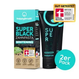 happybrush happybrush Superblack Whitening Zahnpasta 2er Set – Produktbild 1 von 1