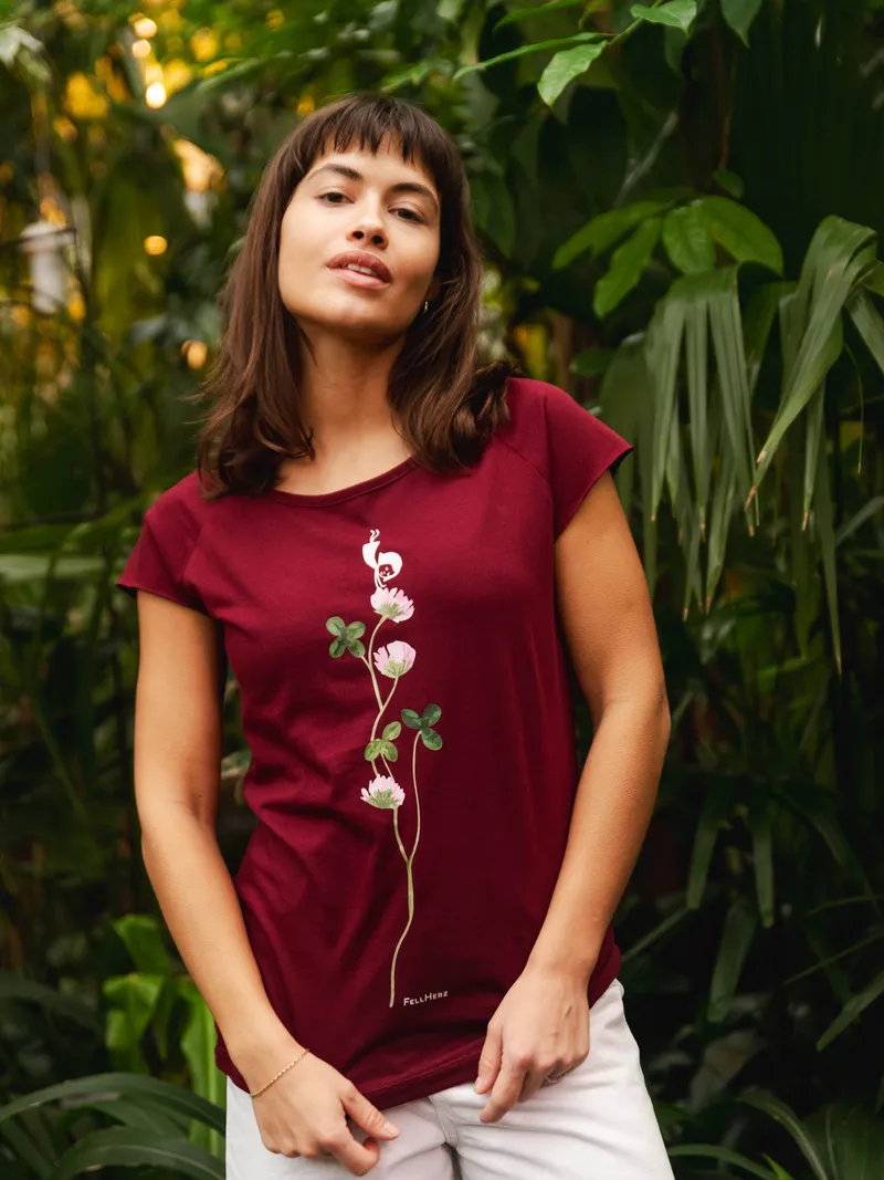 FellHerz Glücksklee Cap Sleeve ruby - L – Produktbild 1 von 1