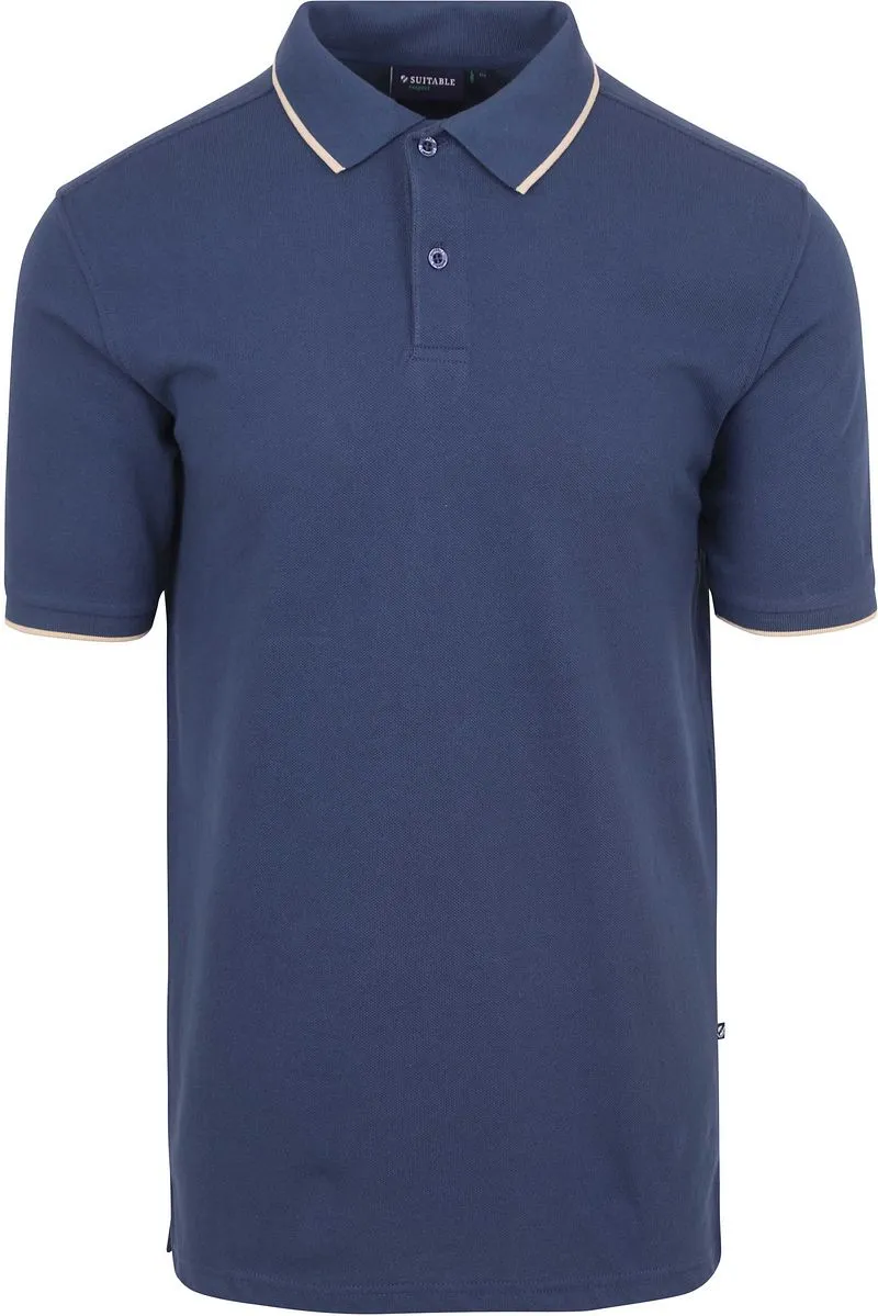 Suitable Suitable Respect Poloshirt Tip Ferry Denim Blau - Größe S, Blau, – Produktbild 2 von 4