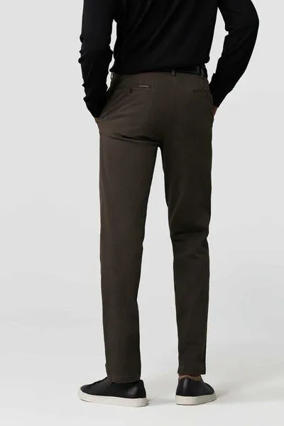 Meyer MEYER Micro Print Baumwoll Twill Chino, Braun (taupe), – Produktbild 3 von 4