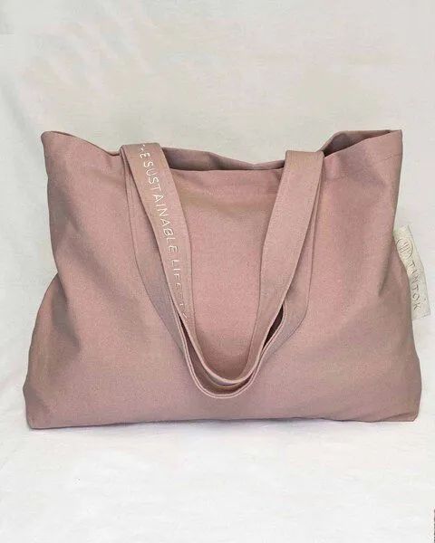 TINTOK TINTOK Rima Canvas Tasche 100 % Bio-Baumwolle GOTS-zertifiziert, Rose, – Produktbild 3 von 4