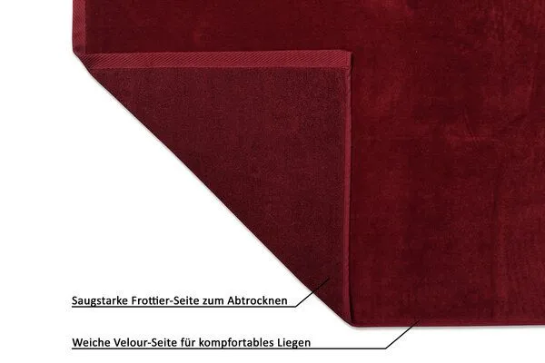 jilda-tex jilda-tex Sommer Strandtuch Velours Frottier 100% Bio-Baumwolle 80x180 cm Holiday, Rot, – Produktbild 3 von 3